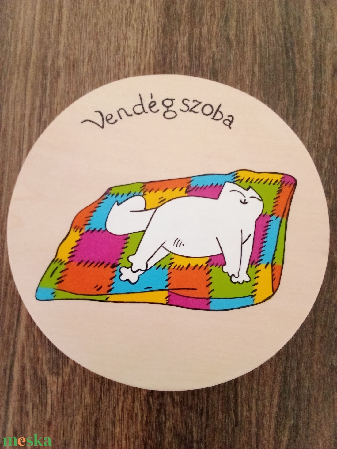 Simon' cat  - Ajtójelölő tábla, ajtó jelölő tábla, névtábla, felirat, kopogtató - Vendégszoba - otthon & életmód - dekoráció - ajtó- és ablak dekoráció - ajtótábla - Meska.hu