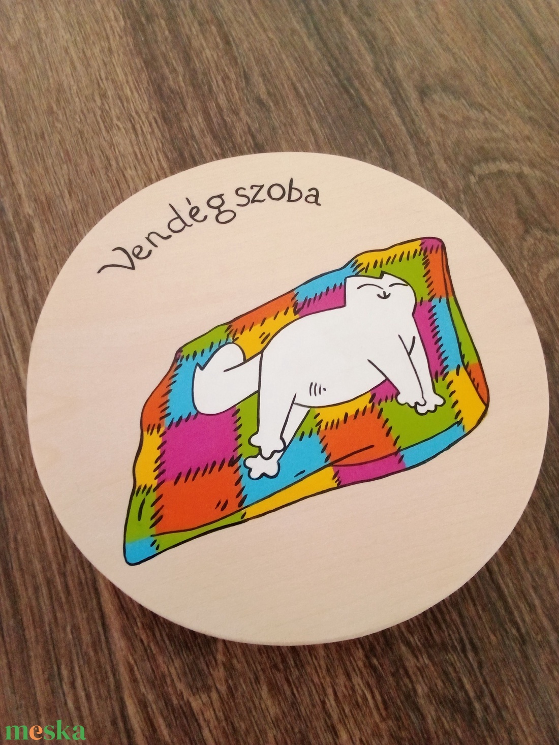 Simon' cat  - Ajtójelölő tábla, ajtó jelölő tábla, névtábla, felirat, kopogtató - Vendégszoba - otthon & életmód - dekoráció - ajtó- és ablak dekoráció - ajtótábla - Meska.hu