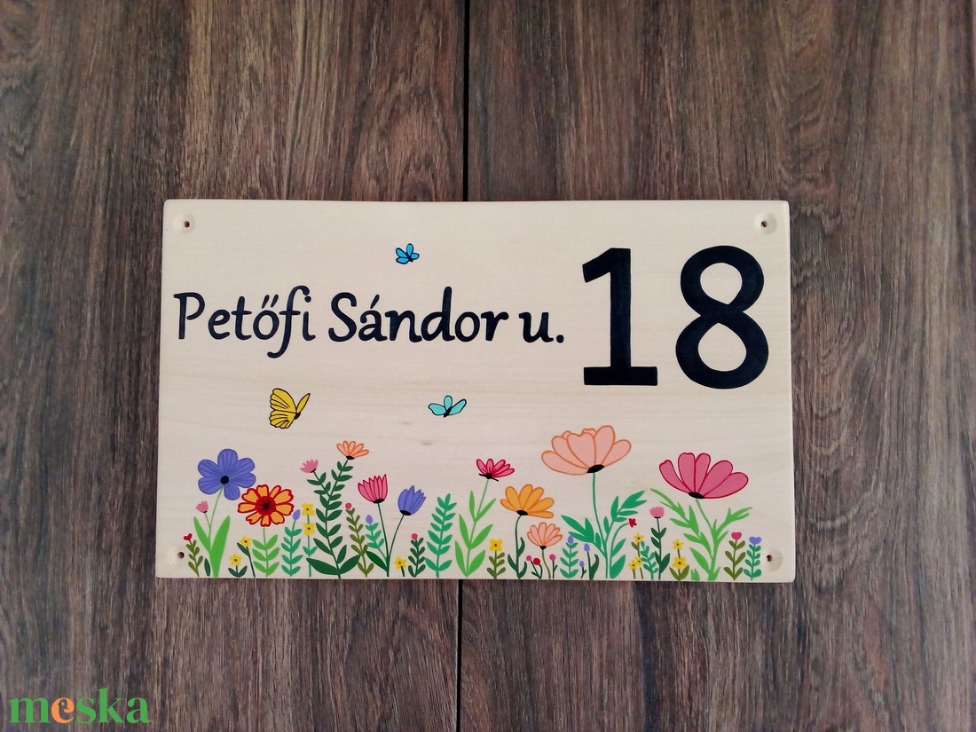 Házszám, házszámtábla, utcatábla- Virágos rét - házszám  - otthon & életmód - ház & kert - házszám - Meska.hu Házszám, házszámtábla, utcatábla- Virágos rét - házszám  - otthon & életmód - ház & kert - házszám - Meska.hu