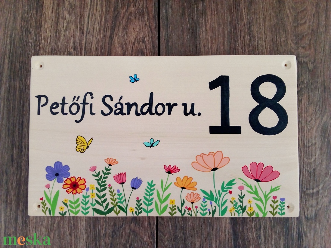 Házszám, házszámtábla, utcatábla- Virágos rét - házszám  - otthon & életmód - ház & kert - házszám - Meska.hu Házszám, házszámtábla, utcatábla- Virágos rét - házszám  - otthon & életmód - ház & kert - házszám - Meska.hu