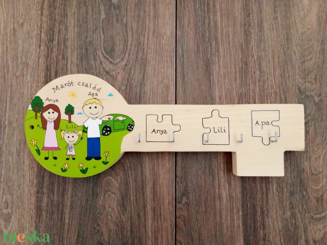 3 darabos Családi kulcsakasztó szett - 3 db - otthon & életmód - dekoráció - fali és függő dekoráció - fali kulcstartó - Meska.hu