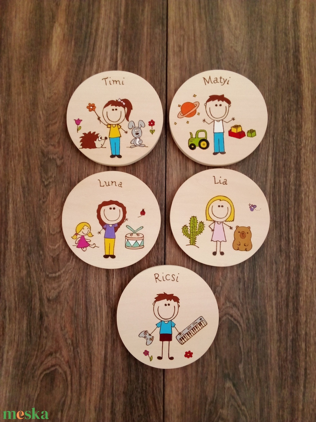 Gyerek ajtótábla, névtábla, felirat, kopogtató - 5 db - otthon & életmód - babaszoba, gyerekszoba - babaszoba, gyerekszoba - Meska.hu