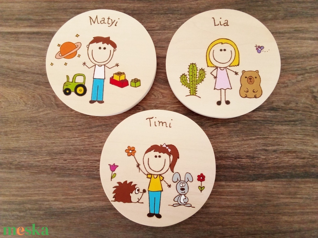 Gyerek ajtótábla, névtábla, felirat, kopogtató - 5 db - otthon & életmód - babaszoba, gyerekszoba - babaszoba, gyerekszoba - Meska.hu