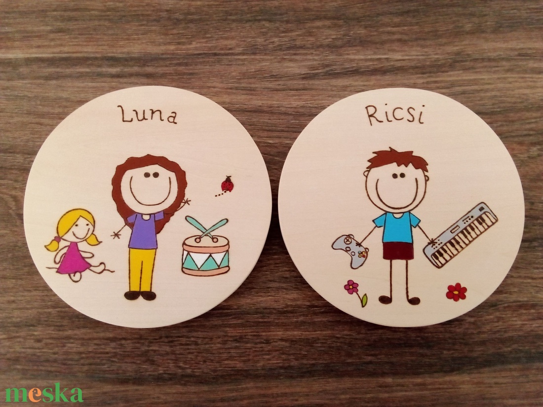 Gyerek ajtótábla, névtábla, felirat, kopogtató - 5 db - otthon & életmód - babaszoba, gyerekszoba - babaszoba, gyerekszoba - Meska.hu