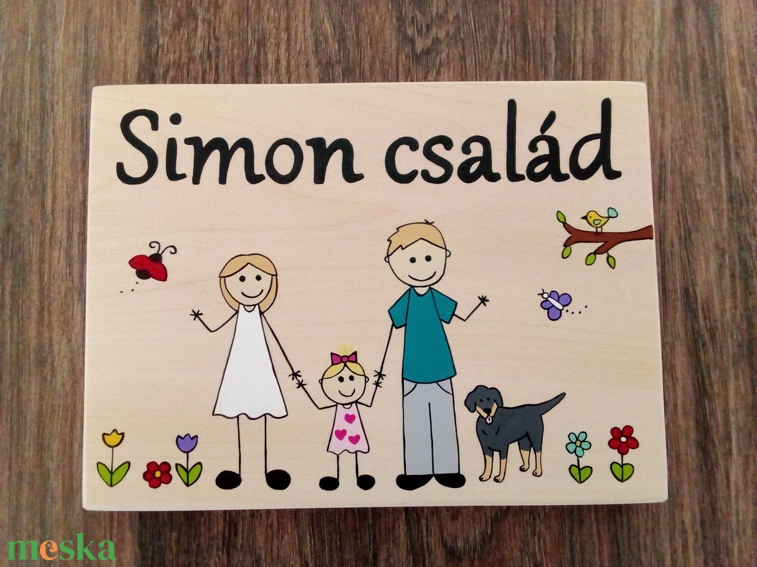 Családi ajtótábla - Családi karácsonyfadísz szett - 2 db - otthon & életmód - dekoráció - ajtó- és ablak dekoráció - ajtótábla - Meska.hu