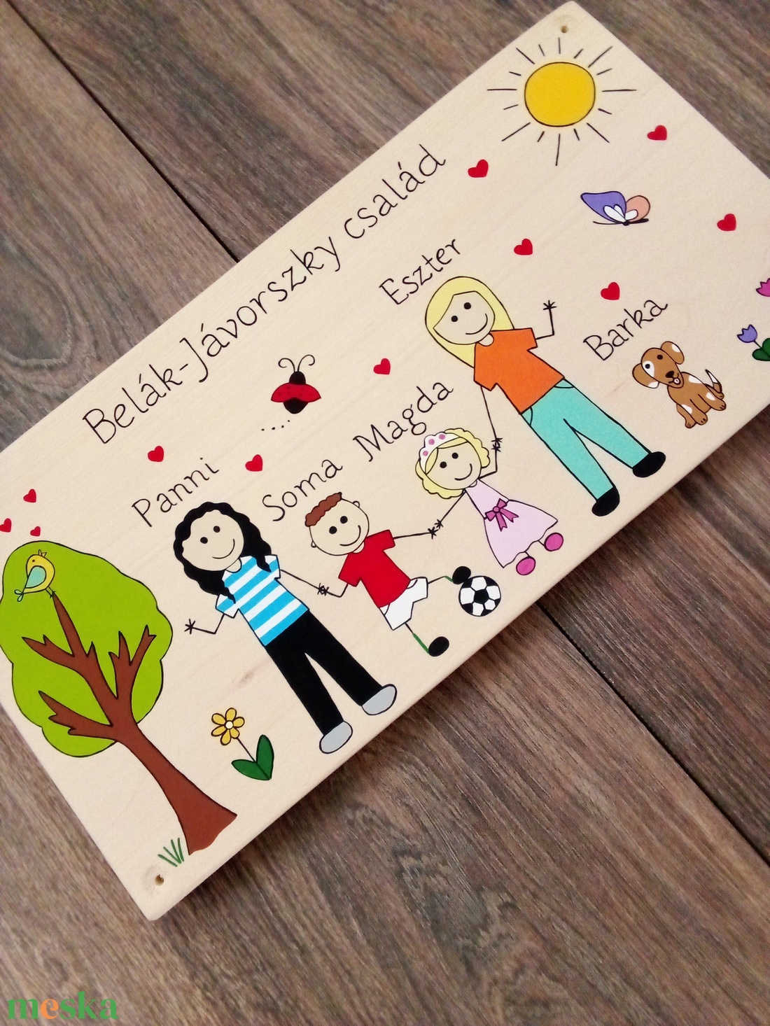 Családi tábla, névtábla, felirat, falikép, fali dekoráció - otthon & életmód - ház & kert - névtábla - Meska.hu