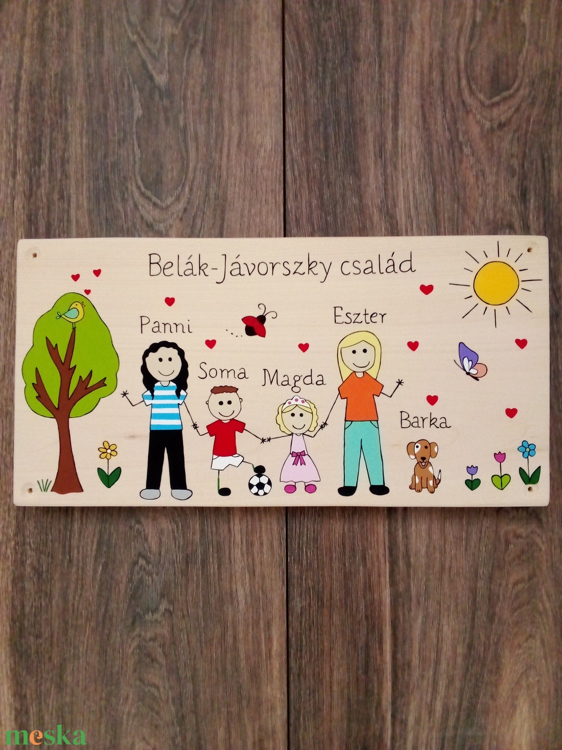 Családi tábla, névtábla, felirat, falikép, fali dekoráció - otthon & életmód - ház & kert - névtábla - Meska.hu