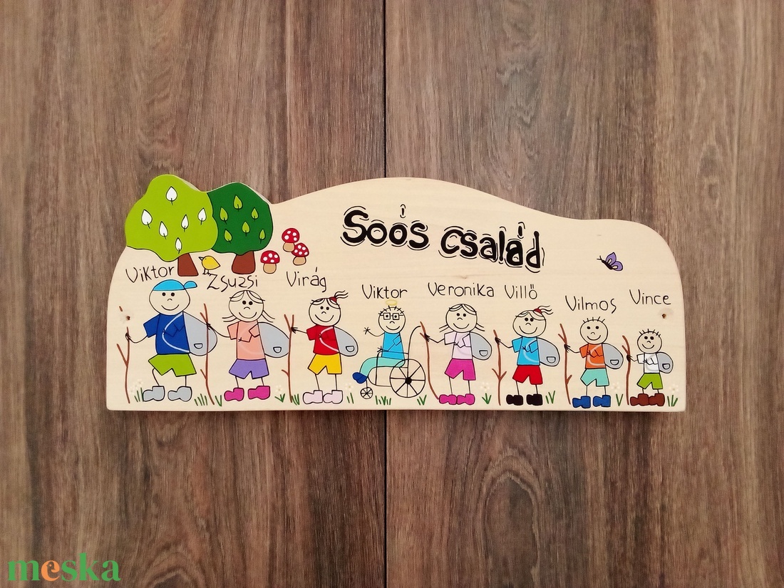 Családi tábla, névtábla, felirat, falikép, fali dekoráció - otthon & életmód - ház & kert - névtábla - Meska.hu