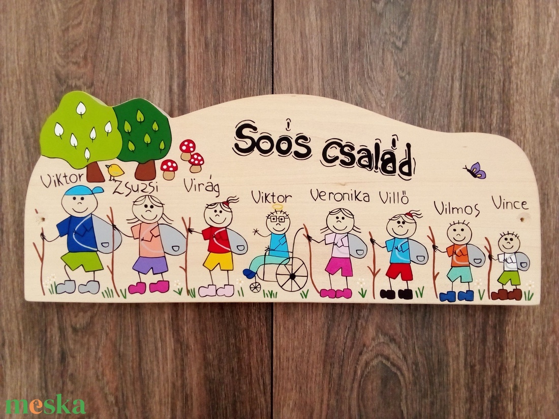Családi tábla, névtábla, felirat, falikép, fali dekoráció - otthon & életmód - ház & kert - névtábla - Meska.hu