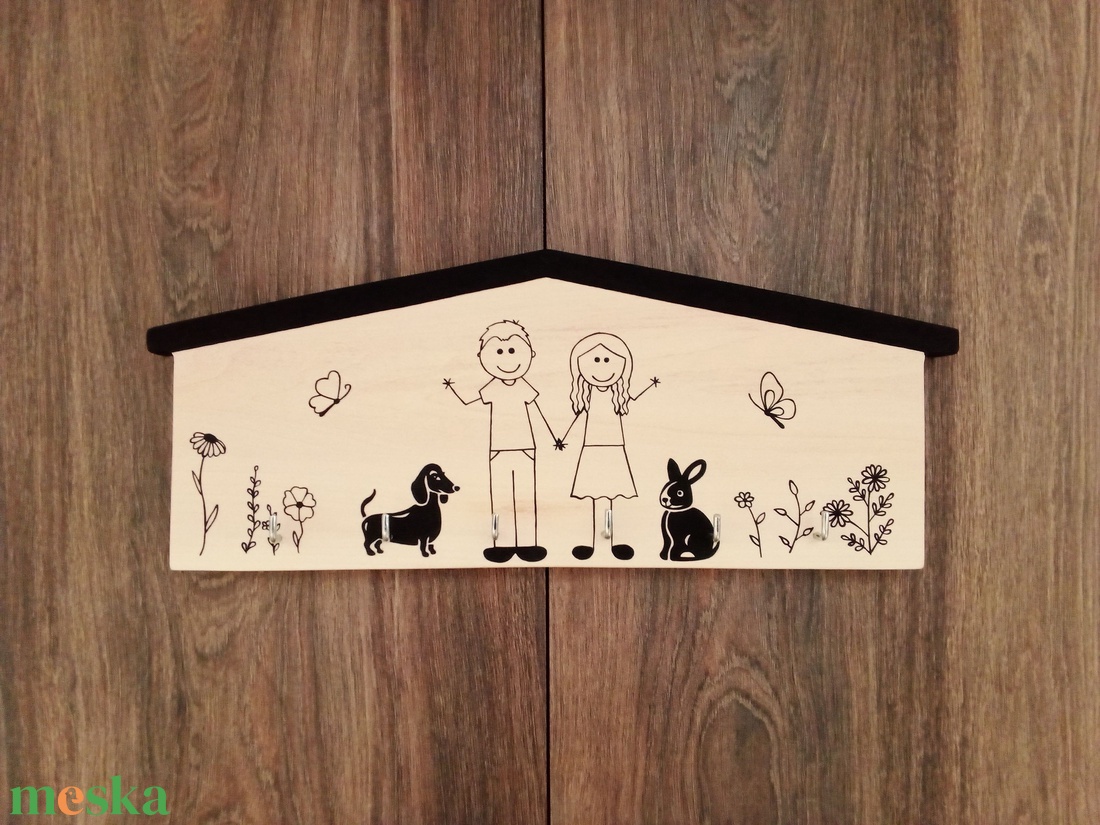 Modern Fali kulcstartó, fali kulcsakasztó, kép, dekoráció- Családi kulcstartó  . - otthon & életmód - dekoráció - fali és függő dekoráció - fali kulcstartó - Meska.hu