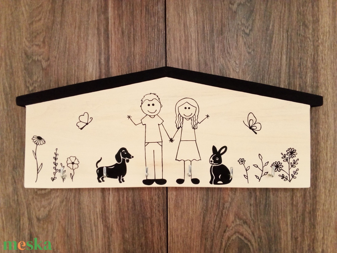 Modern Fali kulcstartó, fali kulcsakasztó, kép, dekoráció- Családi kulcstartó  . - otthon & életmód - dekoráció - fali és függő dekoráció - fali kulcstartó - Meska.hu