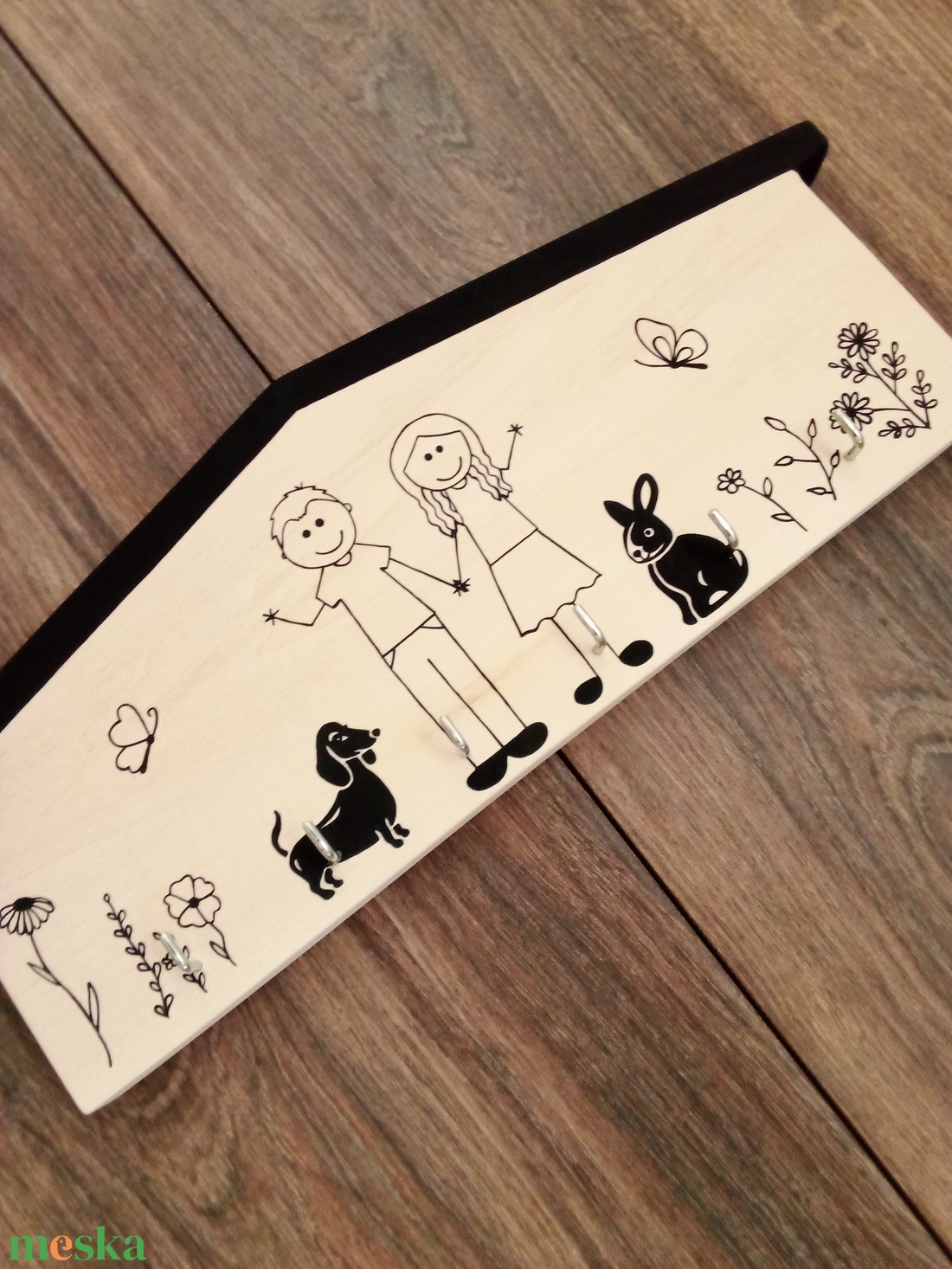 Modern Fali kulcstartó, fali kulcsakasztó, kép, dekoráció- Családi kulcstartó  . - otthon & életmód - dekoráció - fali és függő dekoráció - fali kulcstartó - Meska.hu