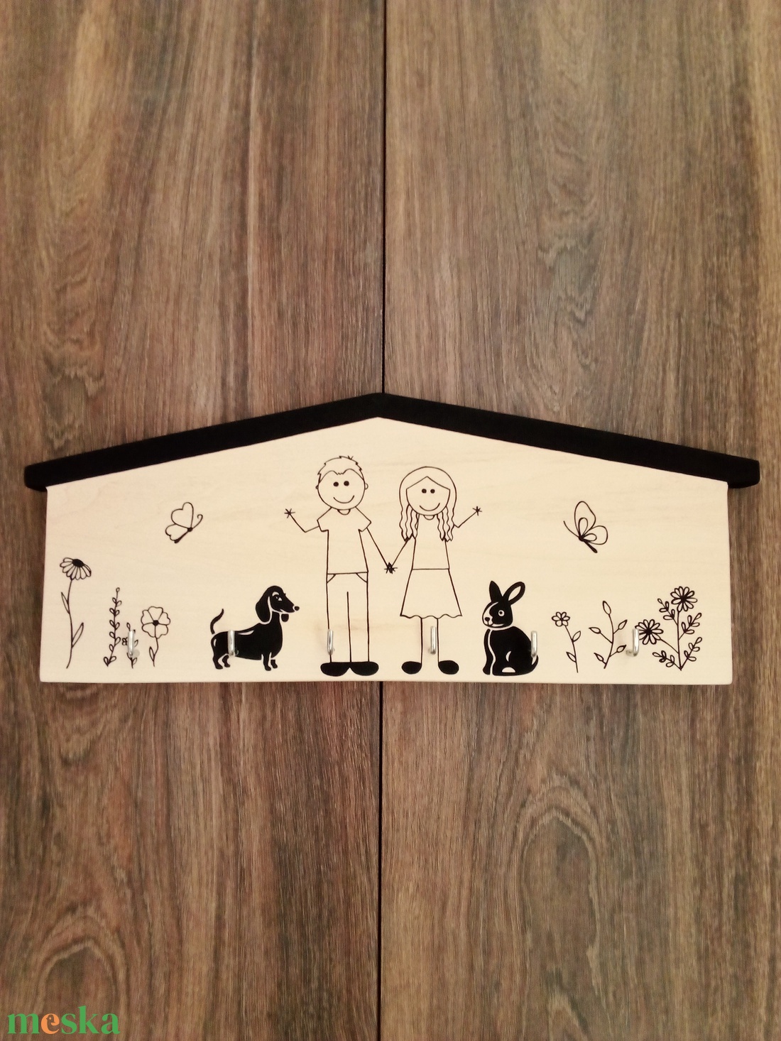 Modern Fali kulcstartó, fali kulcsakasztó, kép, dekoráció- Családi kulcstartó  . - otthon & életmód - dekoráció - fali és függő dekoráció - fali kulcstartó - Meska.hu
