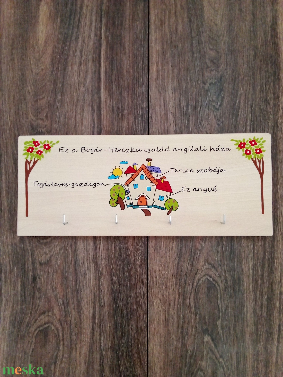 ,,Ez az angilali házunk fali kulcsakasztó, fali kulcstartó, dekoráció - otthon & életmód - dekoráció - fali és függő dekoráció - fali kulcstartó - Meska.hu