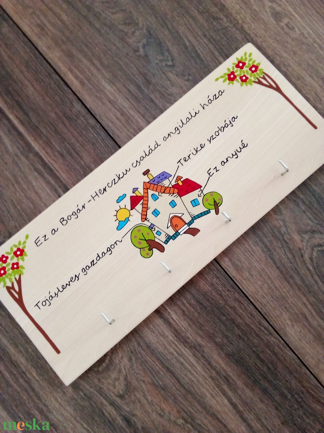 ,,Ez az angilali házunk fali kulcsakasztó, fali kulcstartó, dekoráció - otthon & életmód - dekoráció - fali és függő dekoráció - fali kulcstartó - Meska.hu