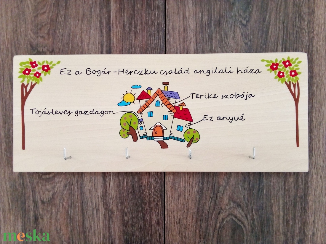 ,,Ez az angilali házunk fali kulcsakasztó, fali kulcstartó, dekoráció - otthon & életmód - dekoráció - fali és függő dekoráció - fali kulcstartó - Meska.hu