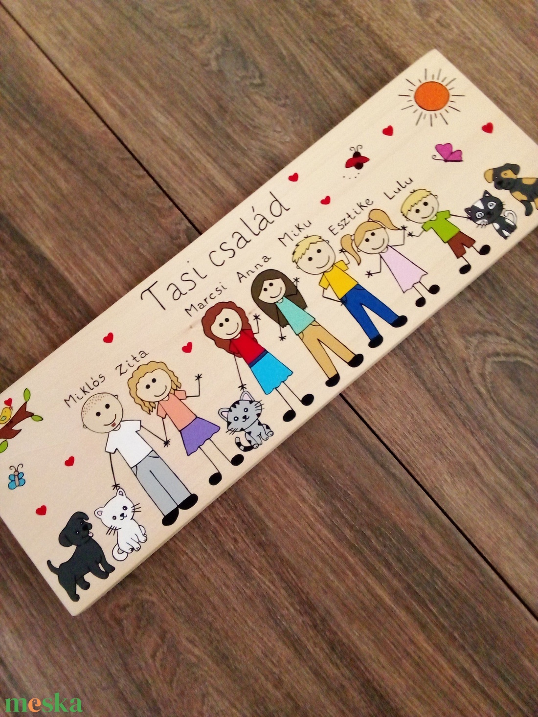 Családi tábla, névtábla, felirat, falikép, fali dekoráció - otthon & életmód - ház & kert - névtábla - Meska.hu