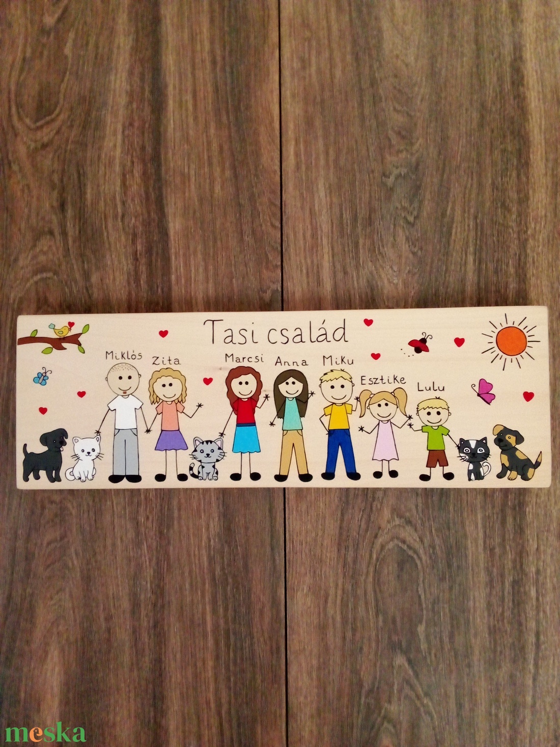 Családi tábla, névtábla, felirat, falikép, fali dekoráció - otthon & életmód - ház & kert - névtábla - Meska.hu