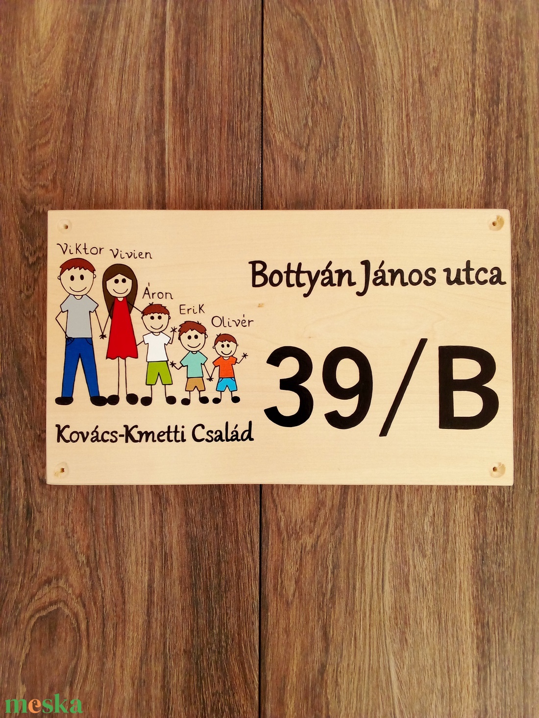 Házszám, házszámtábla, utcatábla- családos , házszám . - otthon & életmód - ház & kert - házszám - Meska.hu