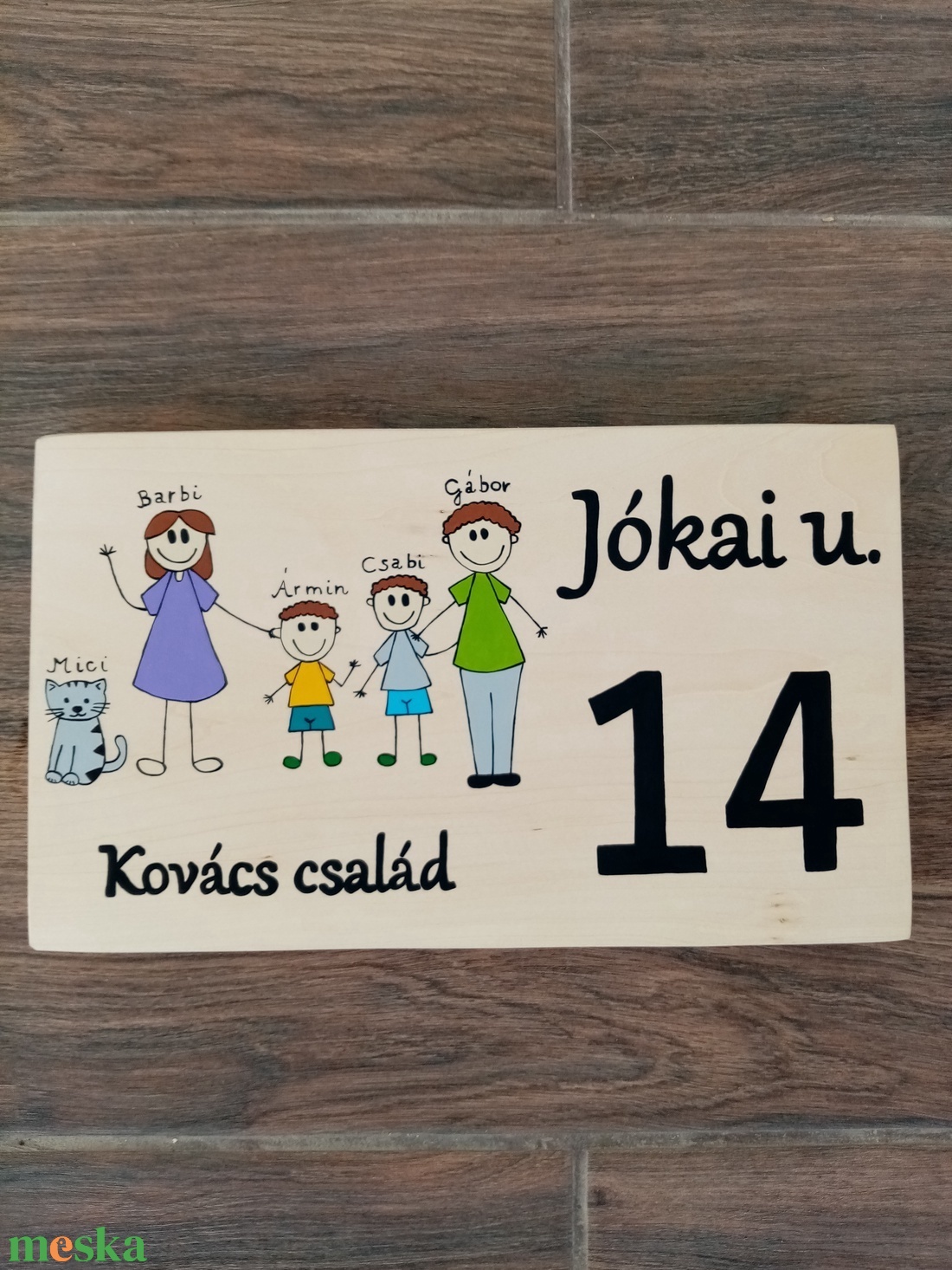 Házszám, házszámtábla, utcatábla- családos , házszám . - otthon & életmód - ház & kert - házszám - Meska.hu