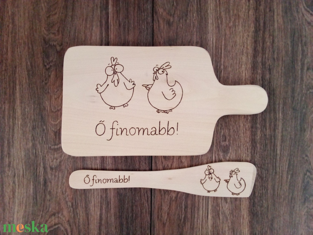 Vicces Kisvakondos vágódeszka, fakanál, teflon lapát szett - 2 darabos - otthon & életmód - konyhafelszerelés, tálalás - tálalás - kínálótál - Meska.hu