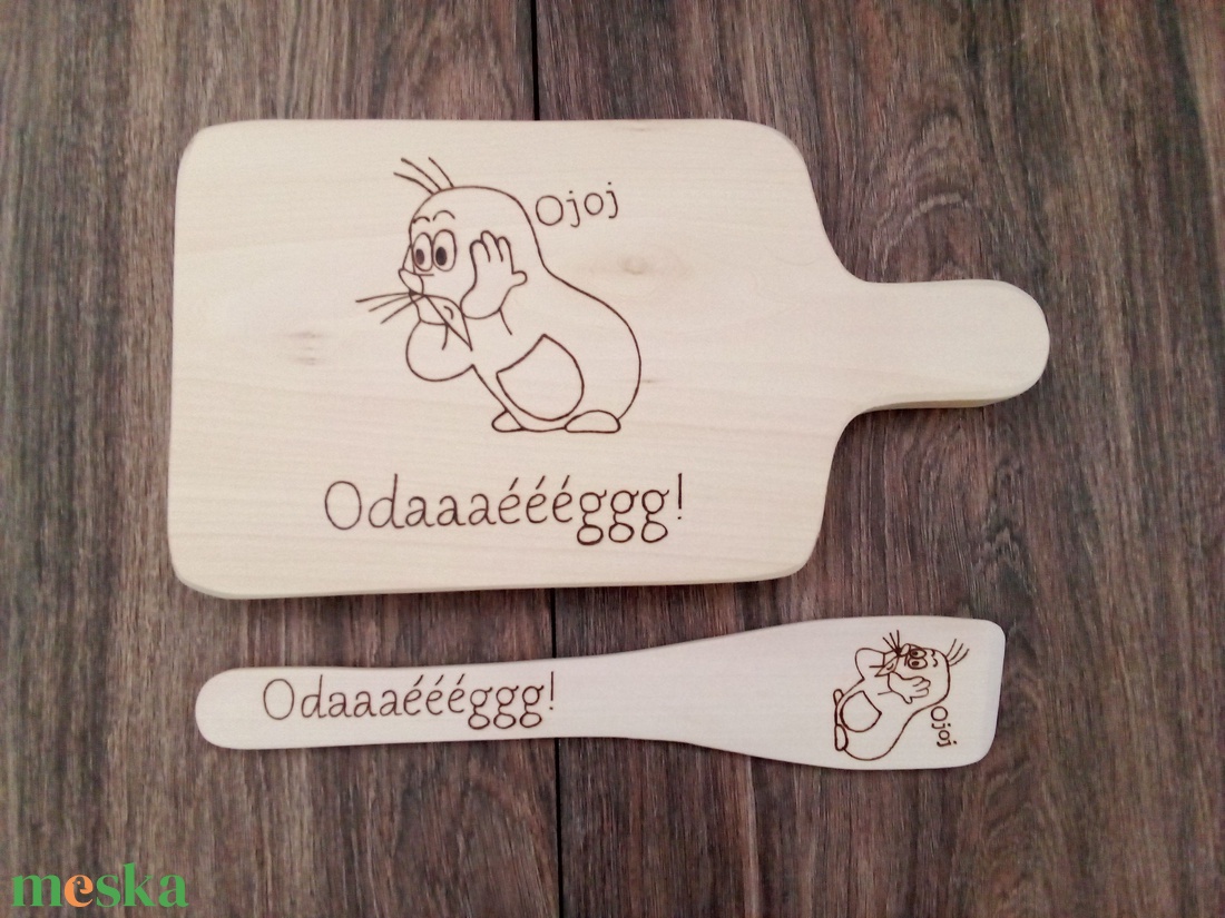 Vicces Simon's cat-es, macskás vágódeszka, fakanál, teflon lapát szett - 2 darabos - otthon & életmód - konyhafelszerelés, tálalás - sütés, főzés - vágódeszka - Meska.hu