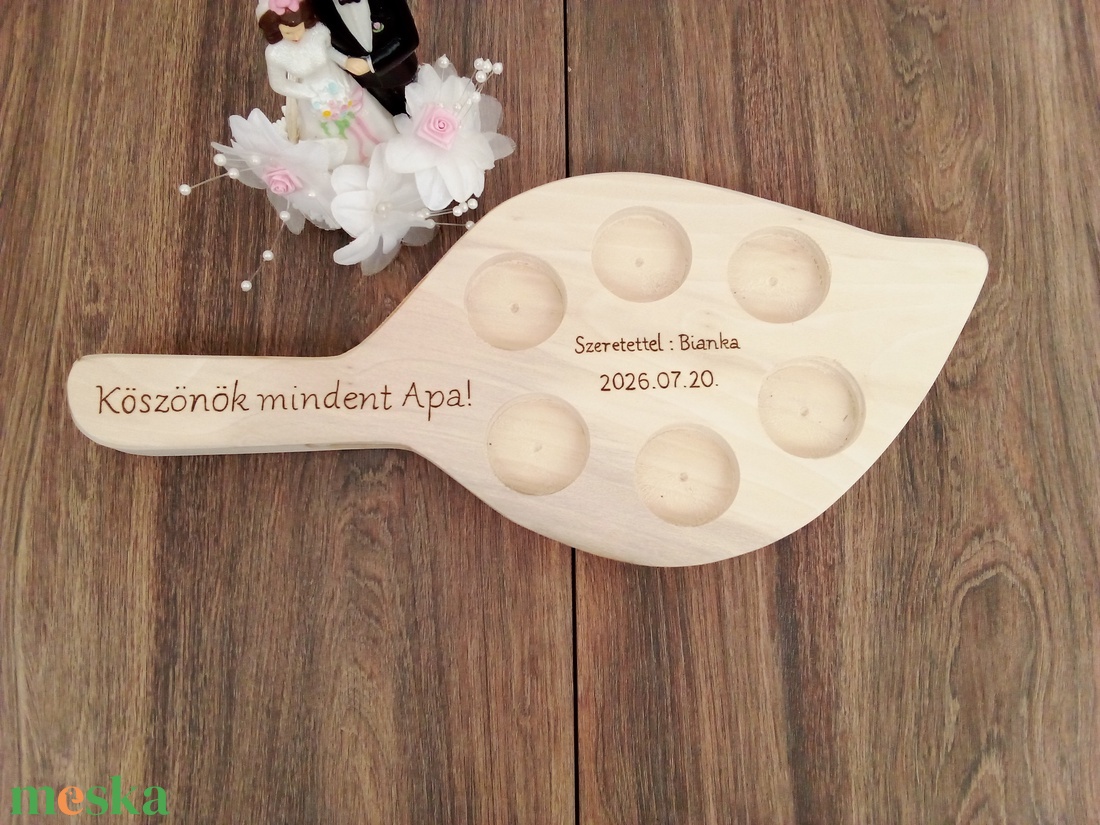 Levél alakú rövidital kínáló, szülőköszöntő ajándék - esküvő - emlék & ajándék - szülőköszöntő ajándék - Meska.hu