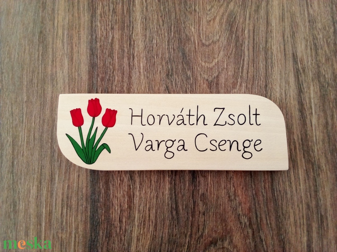 Tulipános Névtábla postaládára , bejárati ajtóra - tulipánok névtábla - otthon & életmód - ház & kert - névtábla - Meska.hu