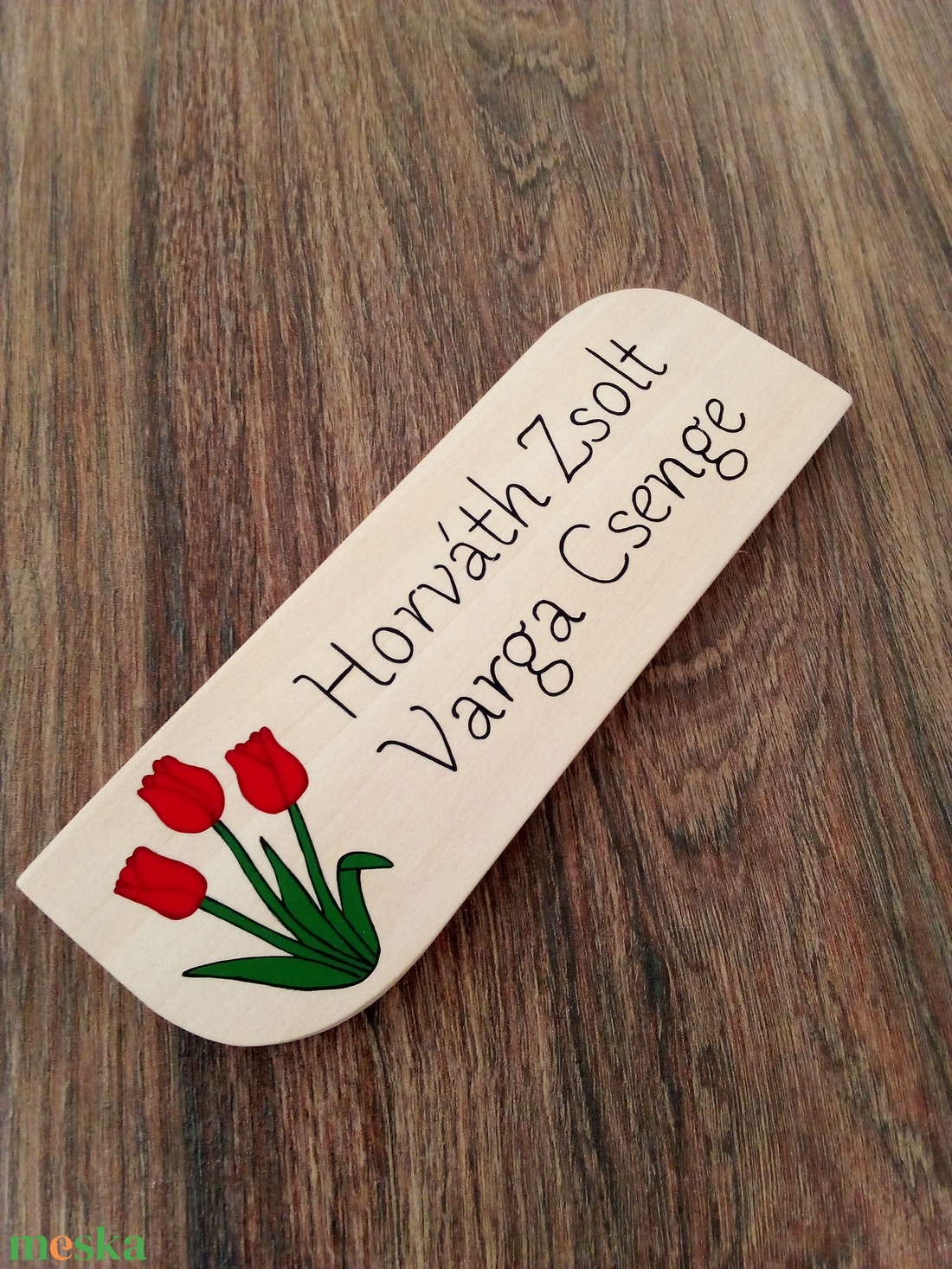 Tulipános Névtábla postaládára , bejárati ajtóra - tulipánok névtábla - otthon & életmód - ház & kert - névtábla - Meska.hu