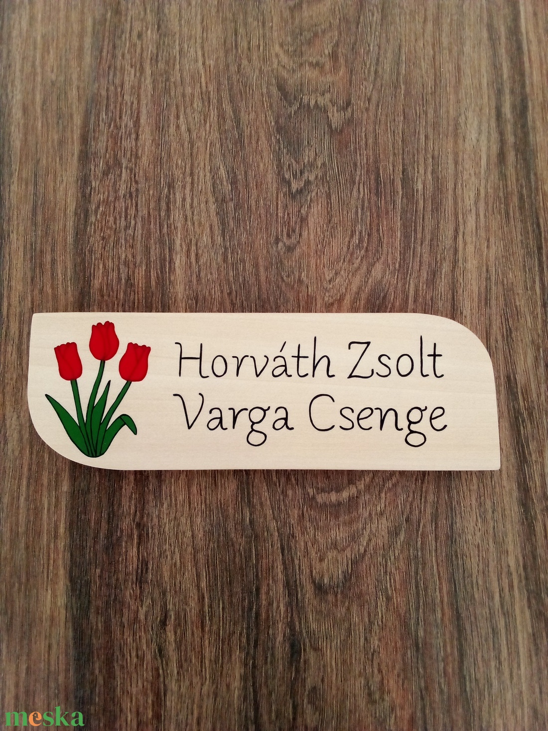 Tulipános Névtábla postaládára , bejárati ajtóra - tulipánok névtábla - otthon & életmód - ház & kert - névtábla - Meska.hu