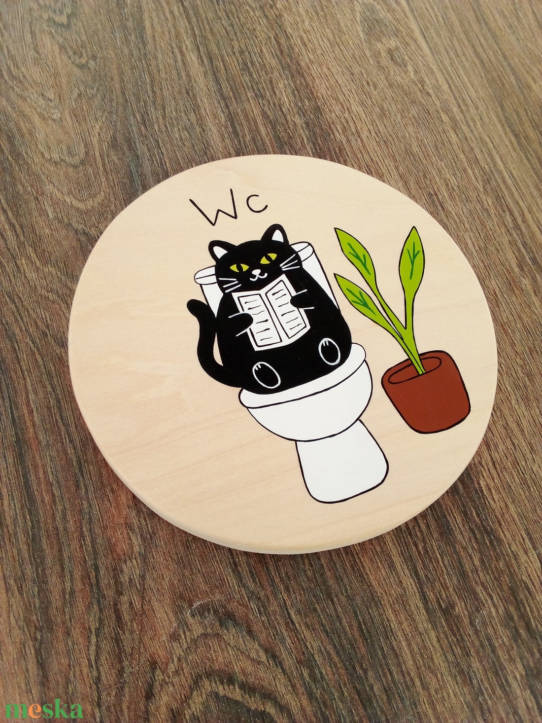 Ajtótábla, ajtó jelölő tábla,  névtábla, kopogtató, felirat- Wc  - otthon & életmód - dekoráció - ajtó- és ablak dekoráció - ajtótábla - Meska.hu