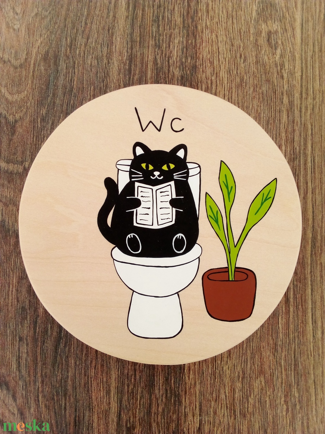 Ajtótábla, ajtó jelölő tábla,  névtábla, kopogtató, felirat- Wc  - otthon & életmód - dekoráció - ajtó- és ablak dekoráció - ajtótábla - Meska.hu