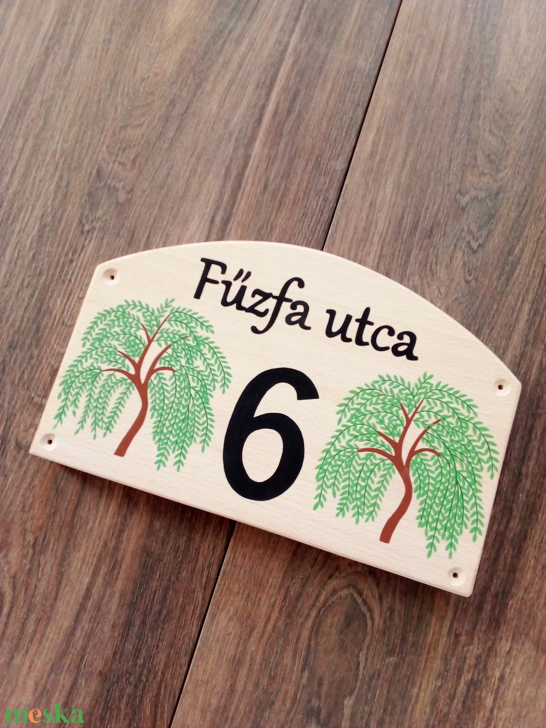 Házszám, házszámtábla, utcatábla- fűzfa , házszám . - otthon & életmód - ház & kert - házszám - Meska.hu