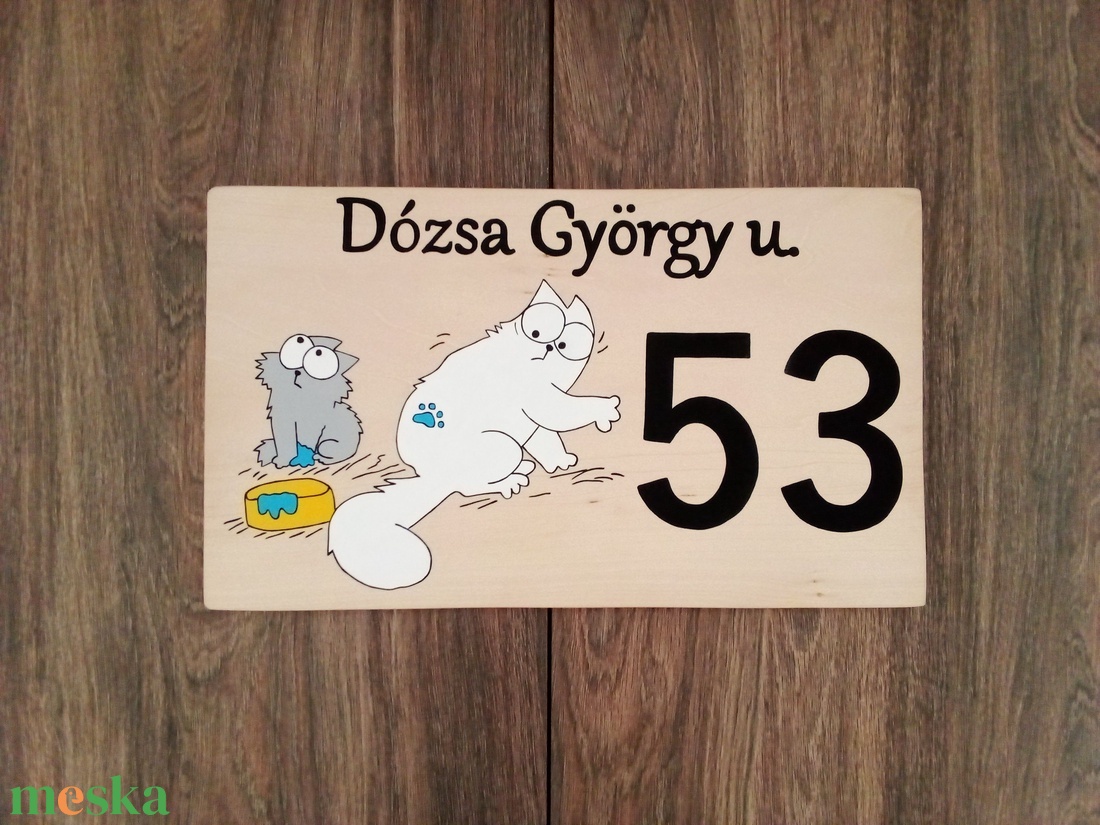 Házszám, házszámtábla, utcatábla- S'imons cat- Nem én voltam - házszám  - otthon & életmód - ház & kert - házszám - Meska.hu