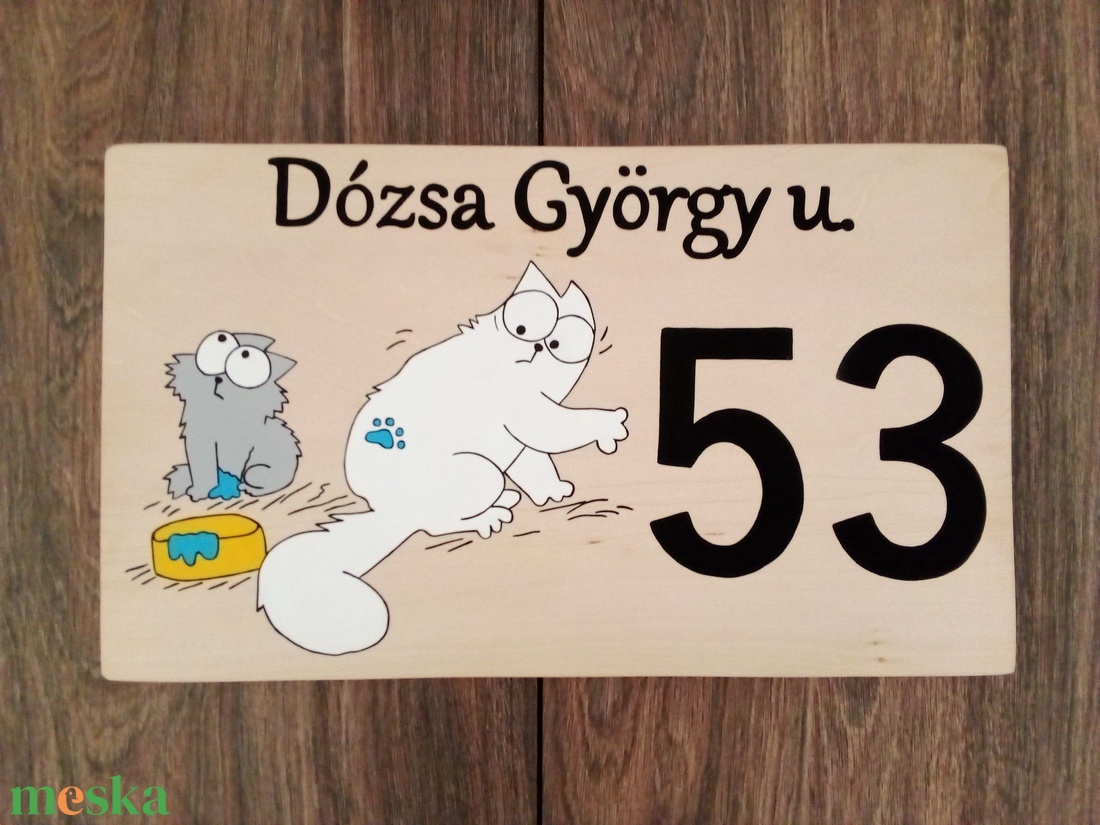 Házszám, házszámtábla, utcatábla- S'imons cat- Nem én voltam - házszám  - otthon & életmód - ház & kert - házszám - Meska.hu