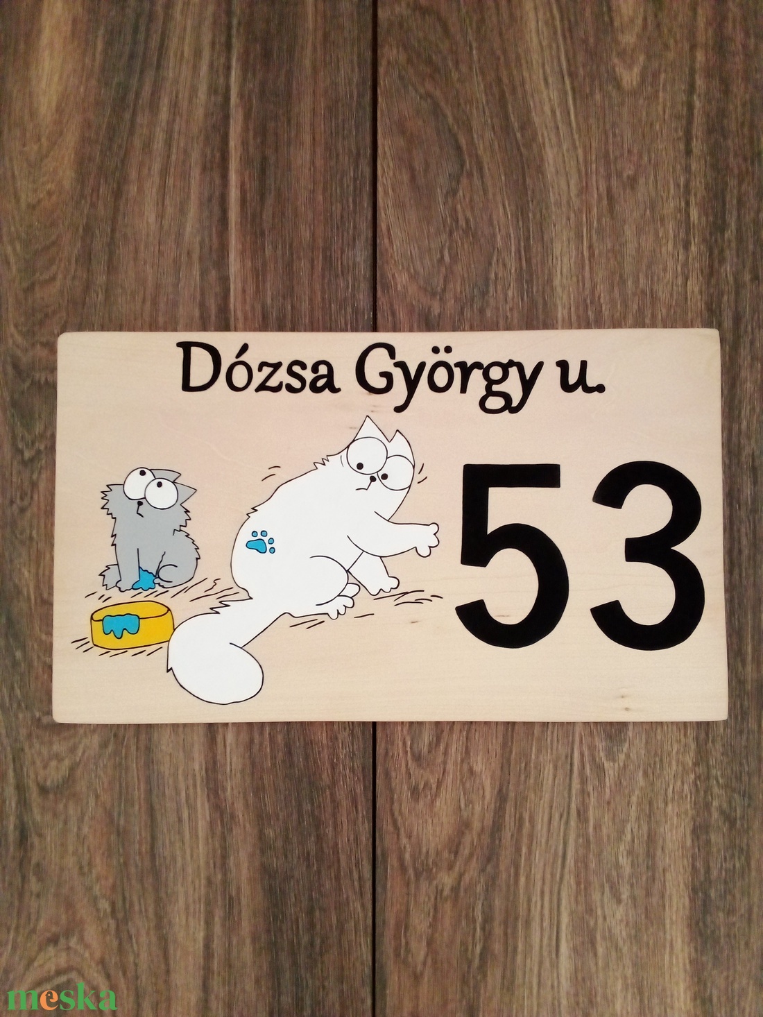Házszám, házszámtábla, utcatábla- S'imons cat- Nem én voltam - házszám  - otthon & életmód - ház & kert - házszám - Meska.hu