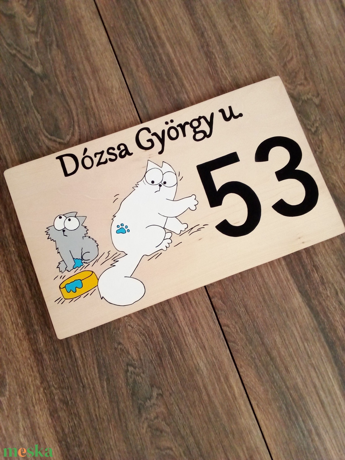 Házszám, házszámtábla, utcatábla- S'imons cat- Nem én voltam - házszám  - otthon & életmód - ház & kert - házszám - Meska.hu