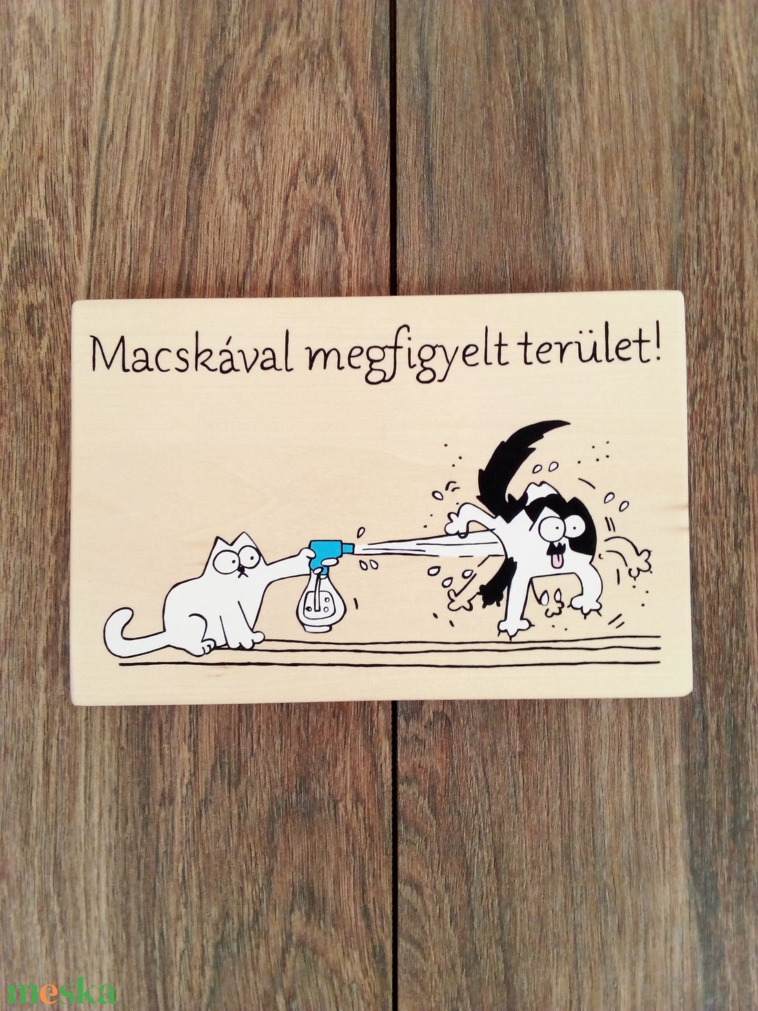 Macskával megfigyelt terület tábla, névtábla  - otthon & életmód - ház & kert - házszám - Meska.hu