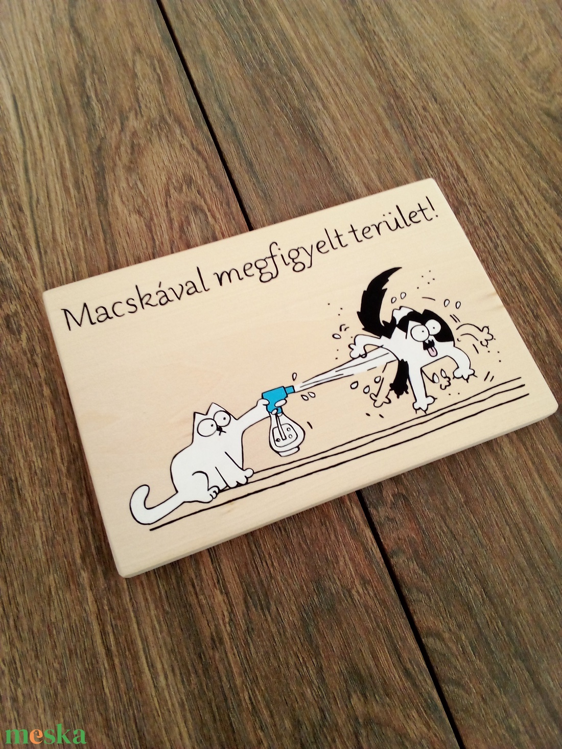 Macskával megfigyelt terület tábla, névtábla  - otthon & életmód - ház & kert - házszám - Meska.hu