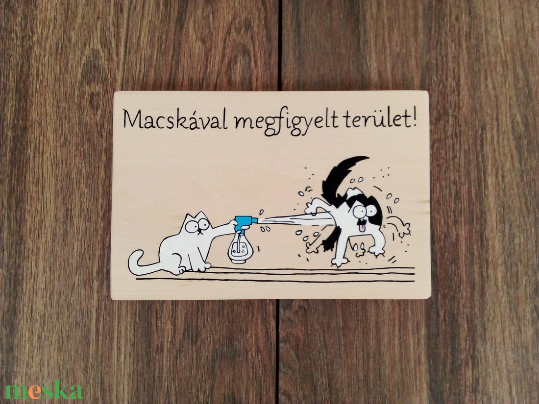 Macskával megfigyelt terület tábla, névtábla  - otthon & életmód - ház & kert - házszám - Meska.hu
