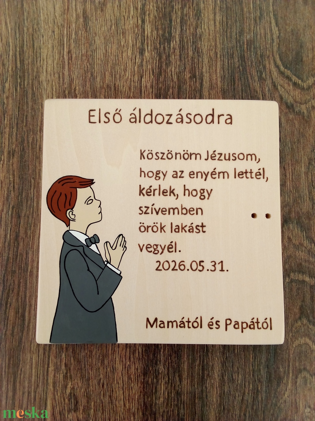 Elsőáldozás pénzátadó tábla, első áldozás - baba - mama - keresztelő kellékek - keresztelőajándékok - Meska.hu
