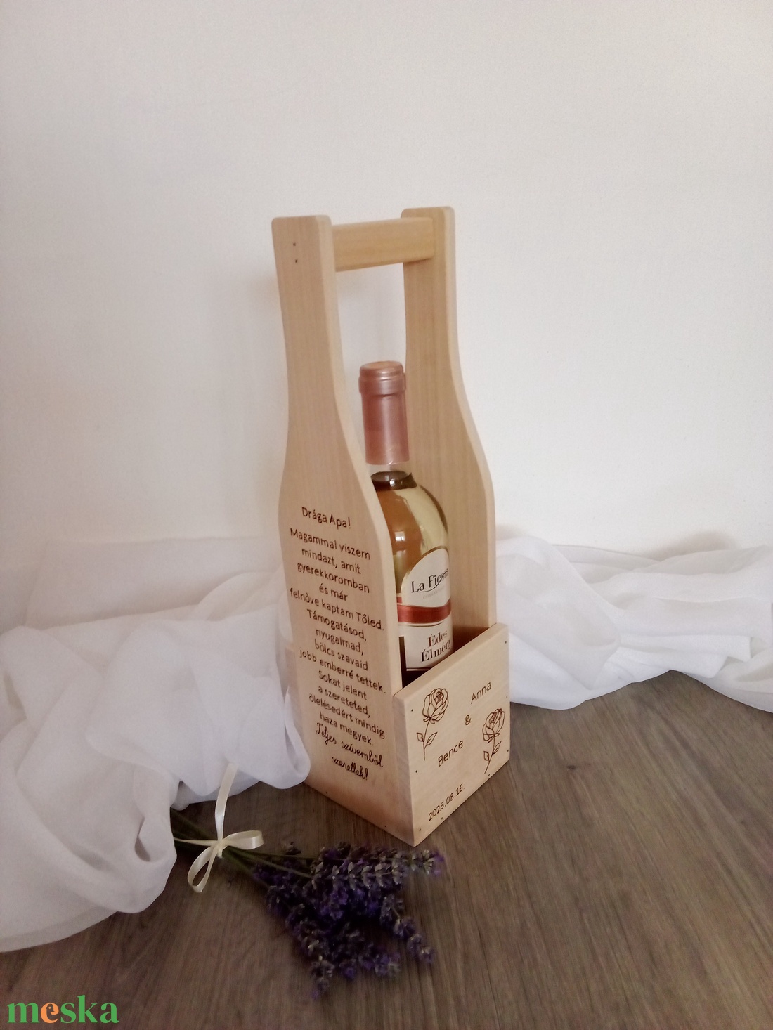 Szülőköszöntő bortartó,köszönőajándék, esküvői ajándék - esküvő - emlék & ajándék - szülőköszöntő ajándék - Meska.hu