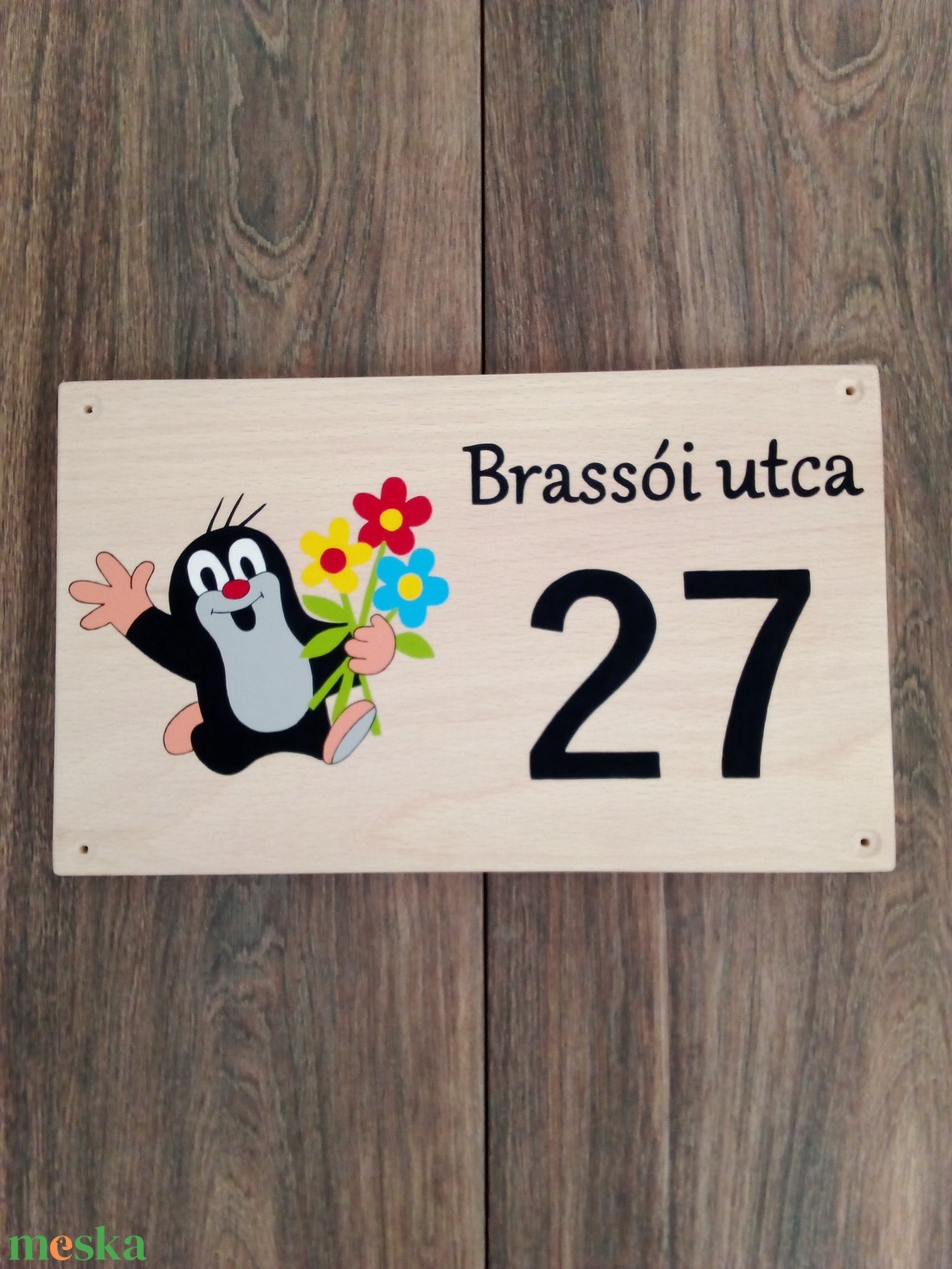 Házszám, házszámtábla, utcatábla- Kisvakond , házszám . - otthon & életmód - ház & kert - házszám - Meska.hu