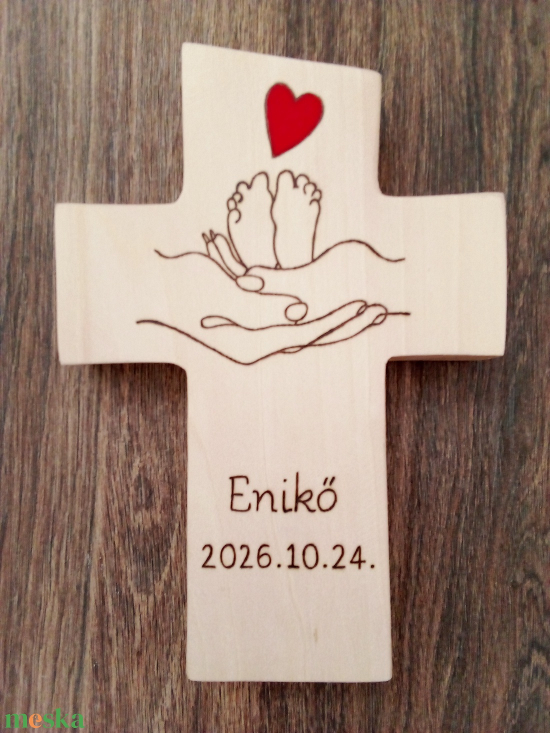Keresztelő ajándék, fali kereszt, fa kereszt, kereszt, falikép - otthon & életmód - vallás - kereszt - Meska.hu