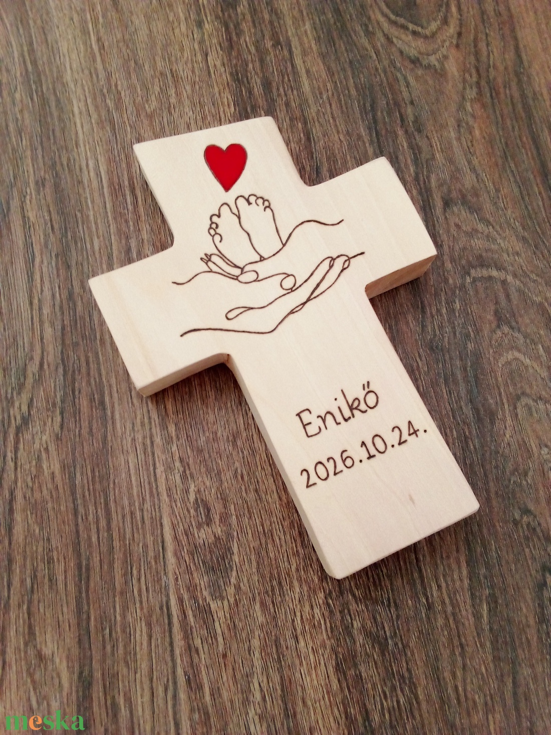 Keresztelő ajándék, fali kereszt, fa kereszt, kereszt, falikép - otthon & életmód - vallás - kereszt - Meska.hu