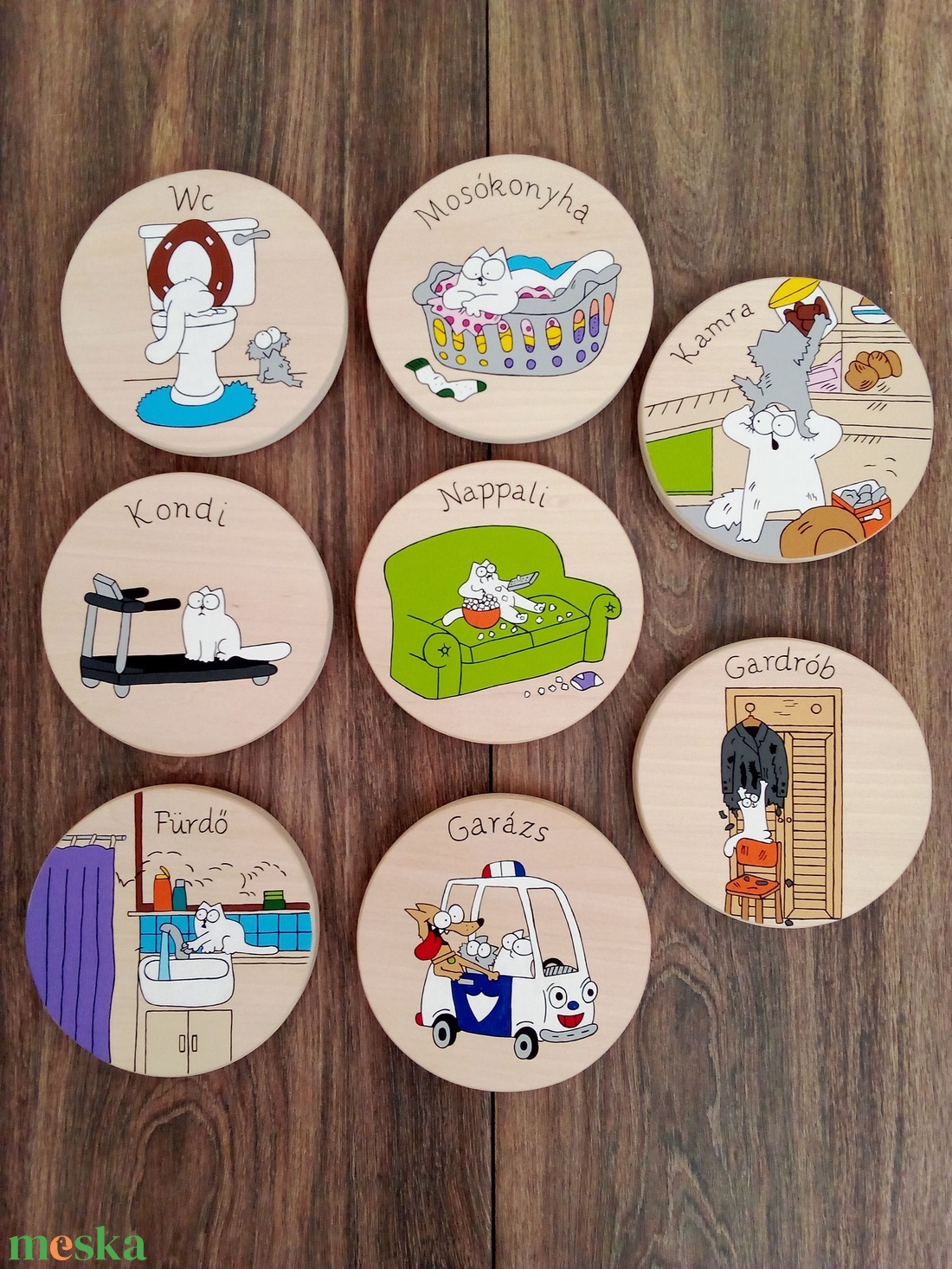 Simon's cat - Gardrób ajtójelölő tábla, ajtó jelölő tábla, ajtódísz, kopogtató - otthon & életmód - dekoráció - ajtó- és ablak dekoráció - ajtótábla - Meska.hu