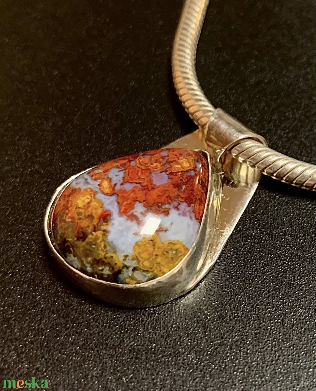 Mátrai achát ezüst medál - ékszer - nyaklánc - medál - Meska.hu