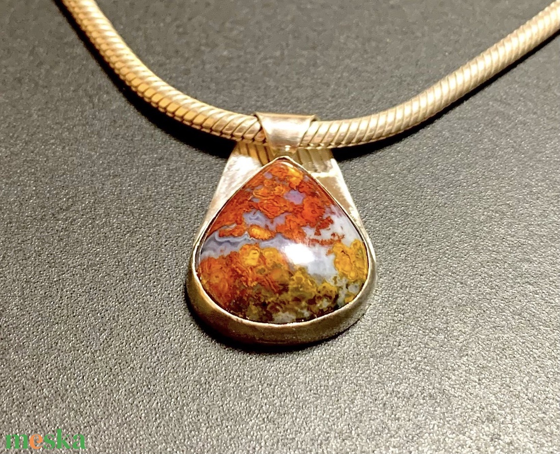 Mátrai achát ezüst medál - ékszer - nyaklánc - medál - Meska.hu