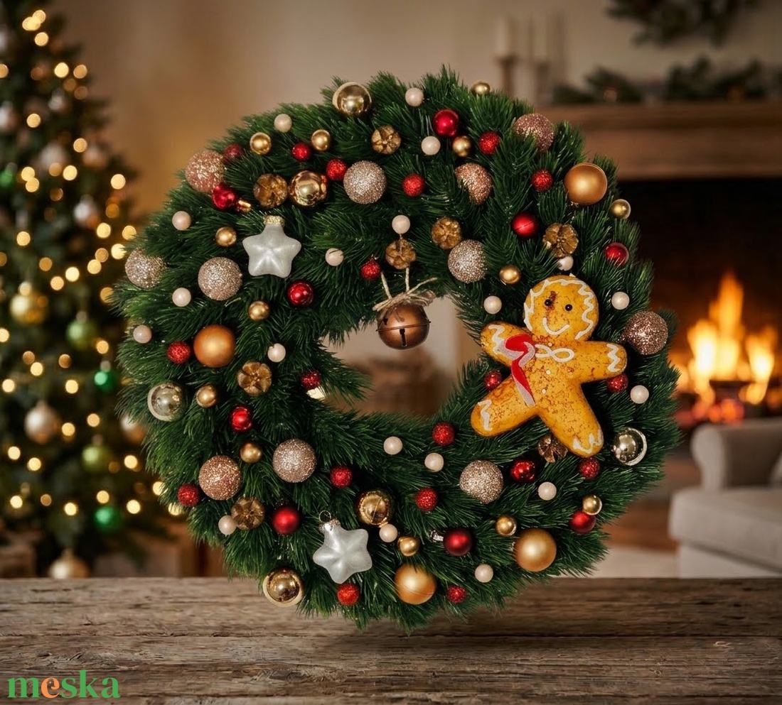 Mézeskalács kopogtató - karácsony - adventi díszek - adventi ajtódísz - Meska.hu