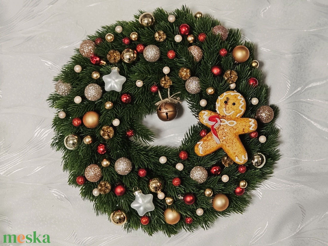 Mézeskalács kopogtató - karácsony - adventi díszek - adventi ajtódísz - Meska.hu